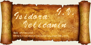 Isidora Veličanin vizit kartica